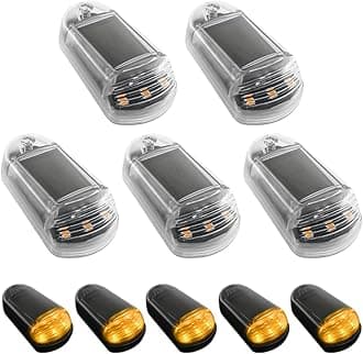 Solar Powered Cab Lights, New No Drill Solar Powered Cab Lights for Truck, IP68 Waterproof Wireless Cab Marker Roof Lights, LED Lights Vibration Sensor Roof Lights App Control (Yellow Light, White)