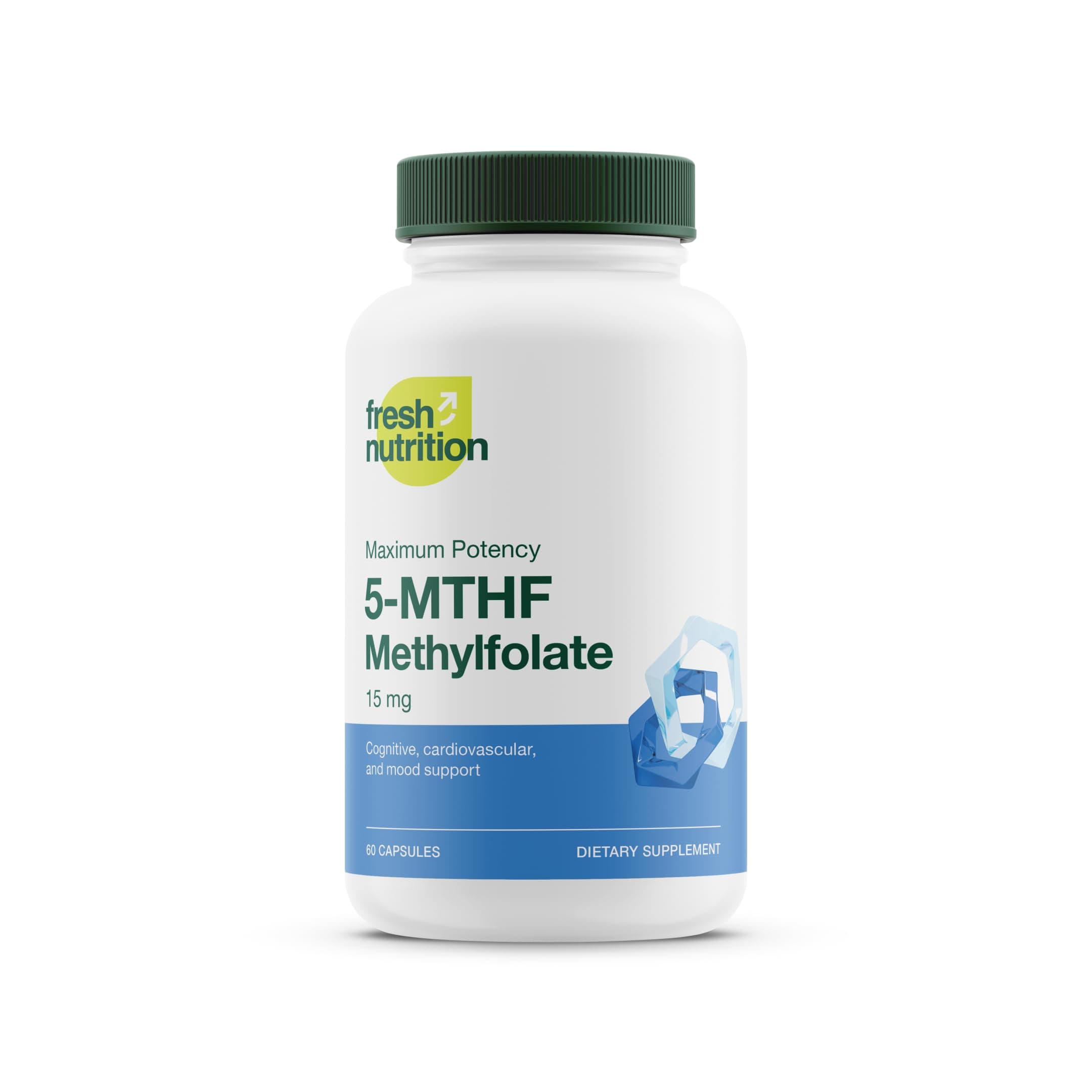 L Methylfolate 15mg - Maximum Potency - Active Vitamin B9 Superior Bioavailability - 5-MTHF Methyl Folate for Mood, Cognition, Immunity, Cardiovascular, Neurological, Reproductive Health - 60 Capsules