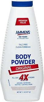 Ammens Original Body Powder - Talc Free Body Powder with Naturally Derived Cornstarch - Free from Dye and Parabens - Soothes Itchy Skin - 11 oz