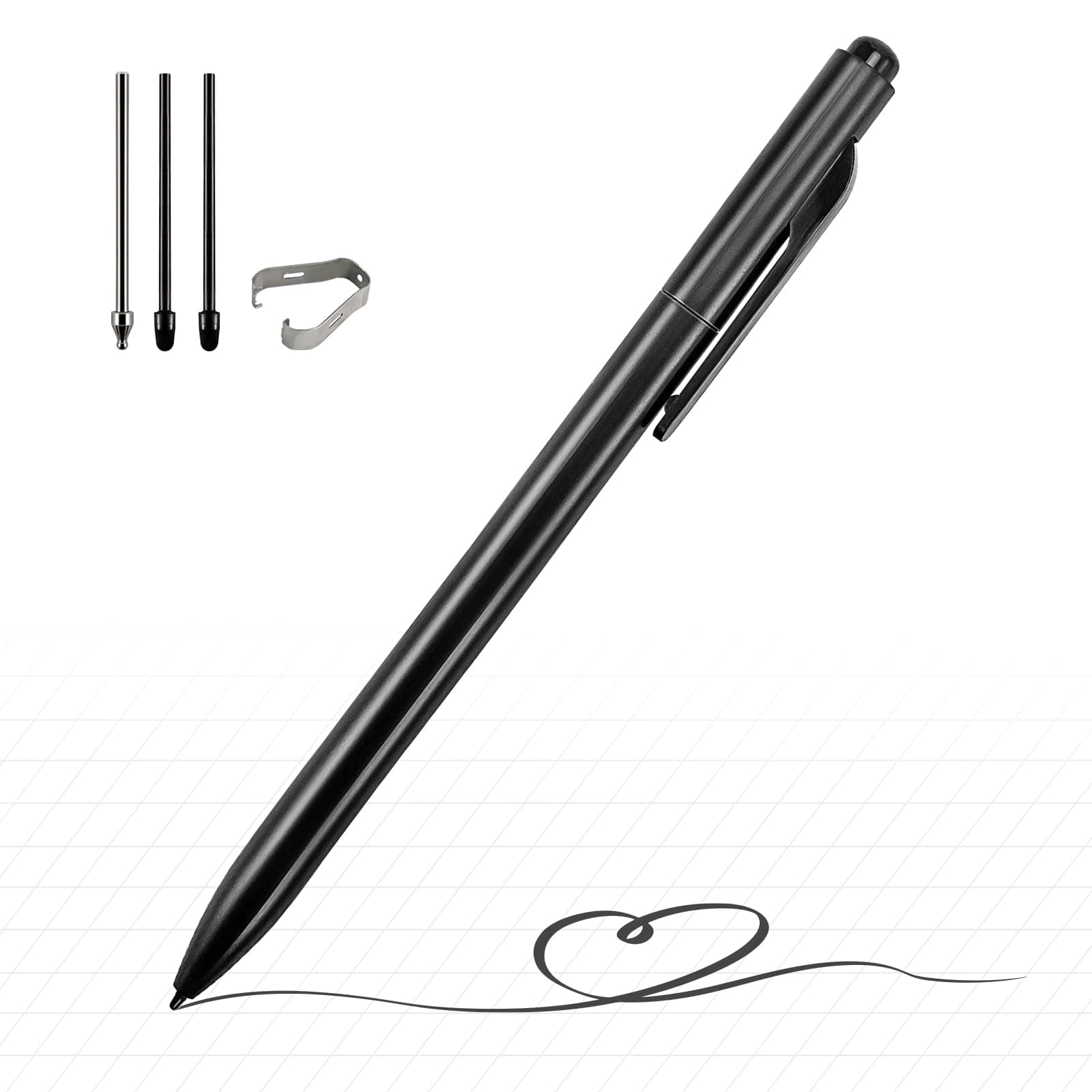 ProSketch Digital Pen fits for Remarkable 2 /Scribe/Supernote with Eraser Pencil Clip+NeverReplace Fine Titanium Tips,Tilt Draw&4096 Pressure Level,EMR Pen Replacement,Empower Your Digital Craft