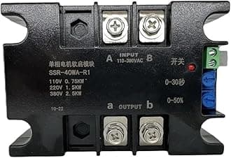 220V Single-Phase Motor Soft Starter Soft Start Module Soft Start 50-60HZ Compatible 1/1.5/2/3/4/6/8KW(SSR-40WA-R1(1.5KW))