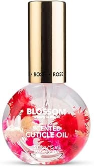 Blossom Cuticle Oil for Nails, Hydrating, Moisturizing, Scented Nail Oil Cuticle Care, Infused with Real Flowers, Made in USA, 0.5oz, Rose