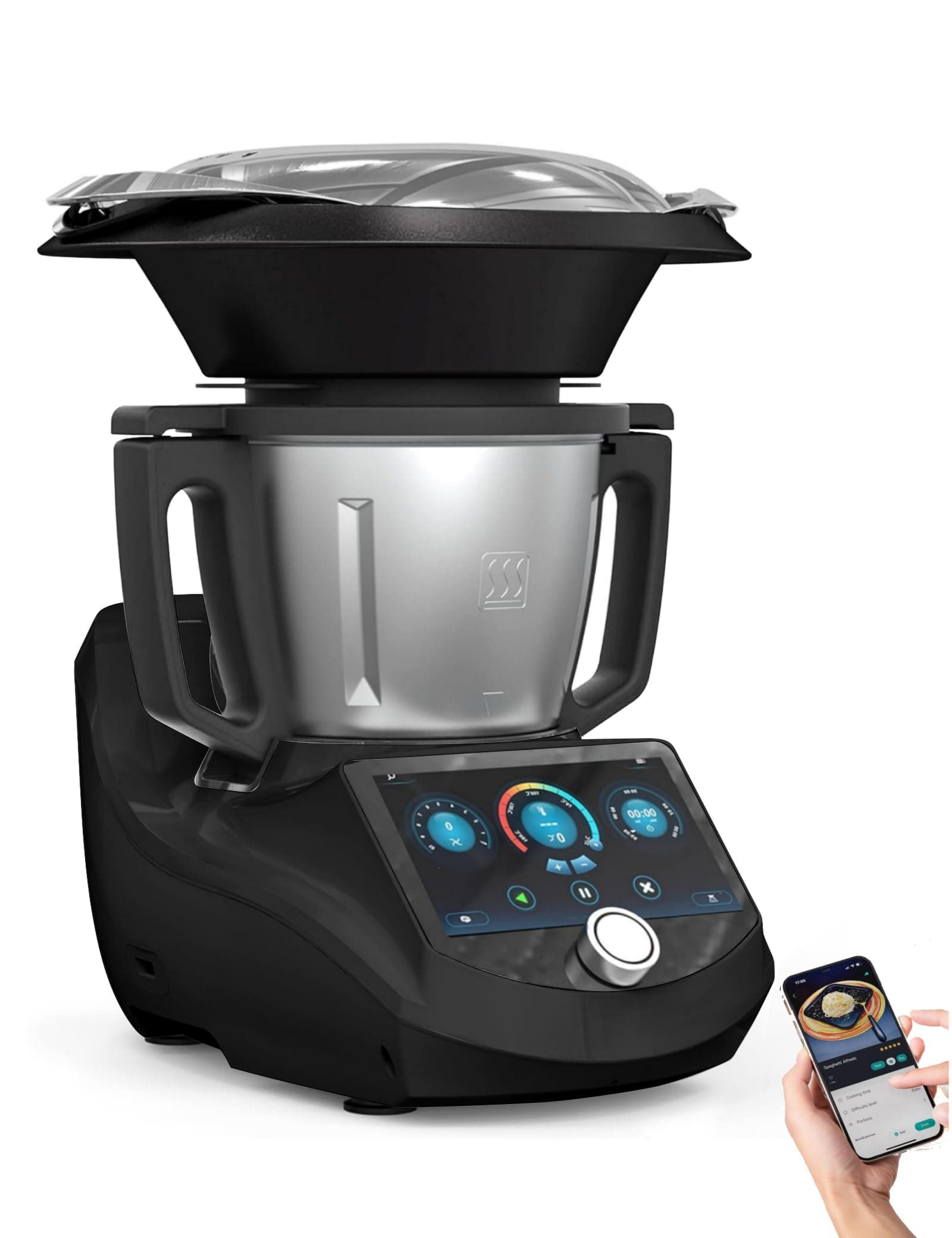 UltraCook Intelligent Food Processor, Automatic Cooking Machine, 3.5L Capacity, 600+ Online Recipes, Built-in Scale, 7" TFT Screen, Self-Cleaning,