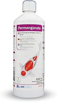 NT Labs Koi Care Permanganate Dip, Koi Medicine, Treats Fish Lice, Leeches, Parasites and Ulcers, Dip Koi Treatment, 1000ml