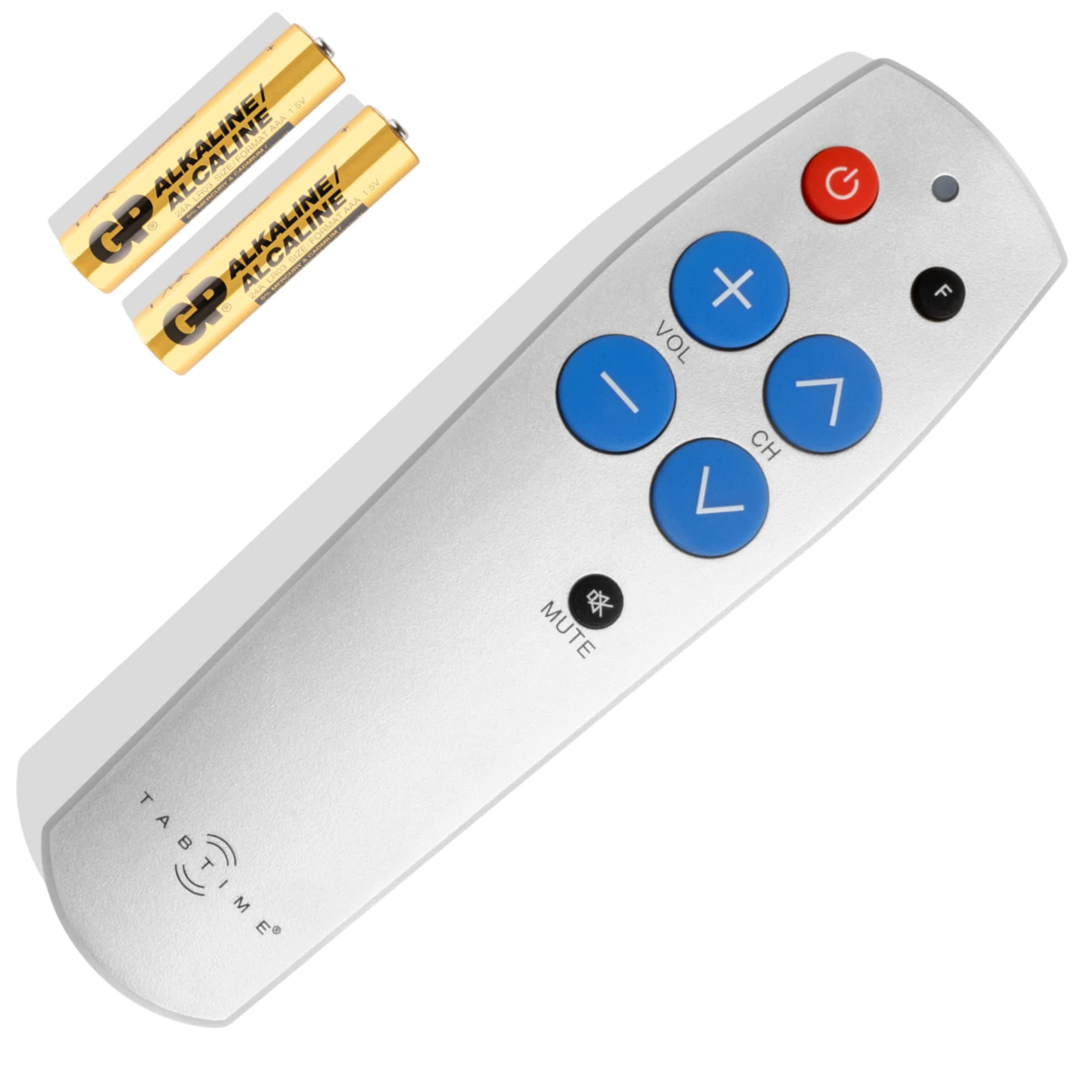 Big Button TV Remote Control - Easy to Use and Set Up - Universal TV Remote - Basic Television Remote Control - Dementia Friendly Gifts (Silver)