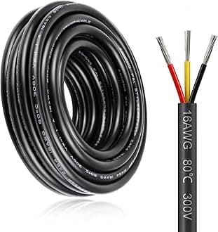 10M/32.8ft 3 * 1.5mm² Electric Cable, 16AWG Electrical Wire, 5V/12V/24V Low Voltage Extension Cable, 3 Core Outdoor Landscape Lighting Tinned Copper Wires, Flexible High Temperature Resistant Wire