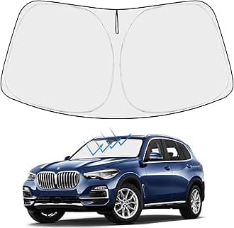 Proadsy 2025 Upgrade Windshield Sun Shade Custom Fit BMW X5 2019-2025 4-Layer Foldable Front Sunshade Protector Sun Visor Blocks UV Rays Keep Car Cooler