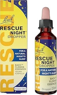 Rescue Night Dropper | Aid a Natural Night's Sleep | Bach Original Flower Essences | Easy-to-Use 20ml Dropper | Help Switch Off Repetitive Thoughts for Restful Sleep​