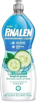 PINALEN Dishwashing Liquid Soap - Cucumber Crush Scent - 25.3 fl oz - Active Foam Dish Soap - Removes Grease & Stuck-On Food - Safe for Sensitive Skin
