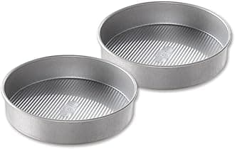 Bakeware Round Cake Pan, 9 inch, Nonstick & Quick Release Coating, Made in the USA from Aluminized Steel, Set of 2