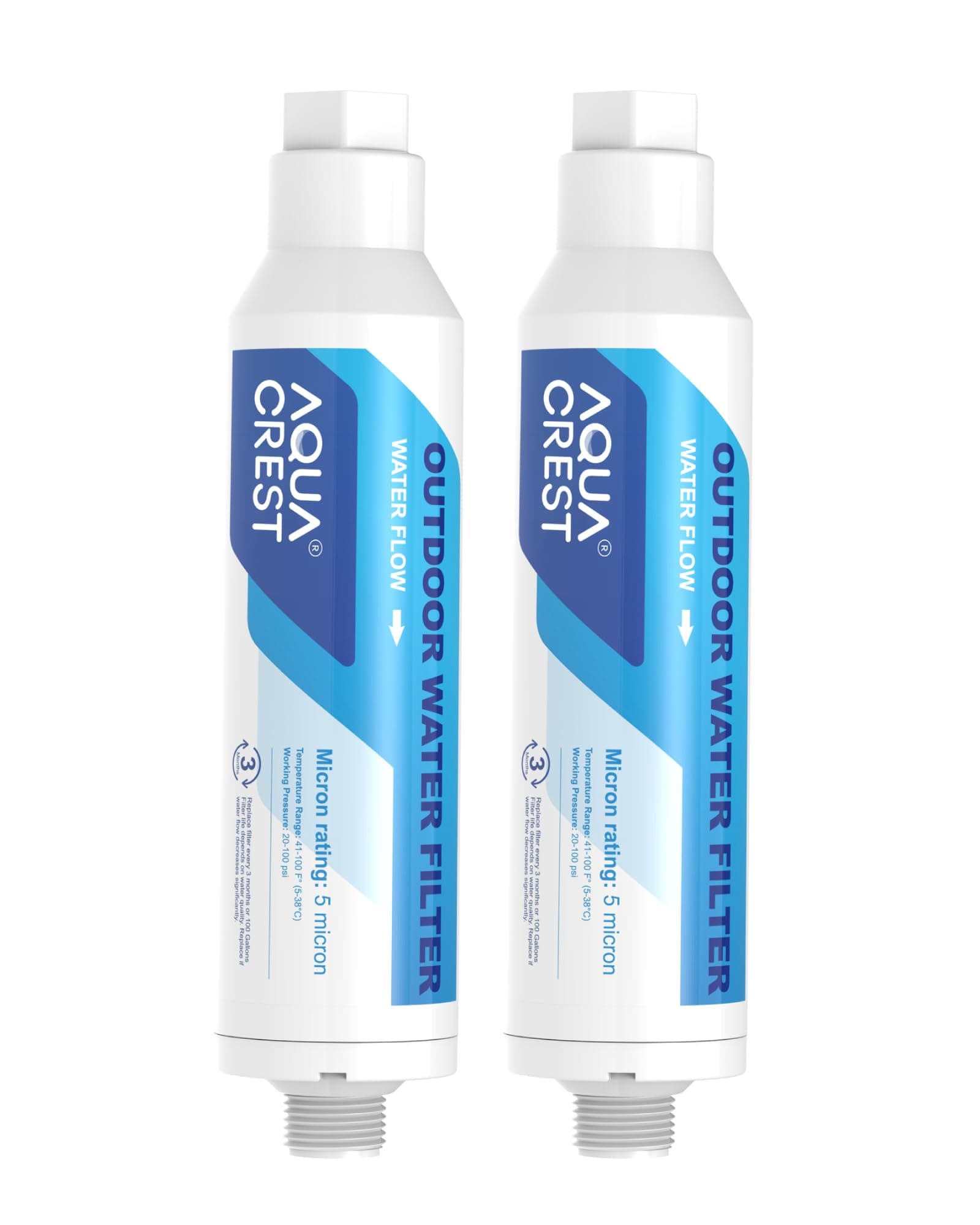 AQUA CREST Inline Water Filter, Dedicated for Car Washing, Window & Yard Cleaning, Effectively Reduce Hard Water Spots, Soften Water, Upgraded Formula, Pack of 2