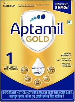Gold Infant Formula Milk Powder for Babies - Stage 1 (Upto 6 months) - with HMO and Prebiotics - 400gms - BIB Pack