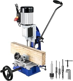 VEVOR Woodworking Mortise Machine, 1/2 HP 1700RPM Powermatic Mortiser, With Movable Work Bench Benchtop Mortising Machine, For Making Round Holes Square Holes Or Special Square Holes In Wood