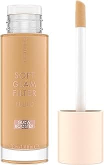 Soft Glam Filter Fluid | Luminous Make Up Base & Highlighter for Radiant Complexion | With Vitamin E & Squalene | Vegan & Cruelty Free (40 | Medium Tan)