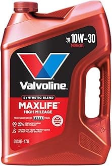Valvoline High Mileage with MaxLife Technology 10W-30 Synthetic Blend Motor Oil 5 Quart
