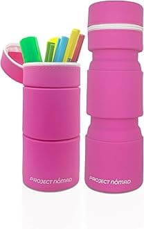 – Project O Pop-Up Pencil Case – Big Capacity for School Supplies, Desk Organizer for pencils & stationery, Aesthetic Desktop Pouch for Girls/Boys, Office Accessories Pen Holder, Cute/Pink, Waterproof