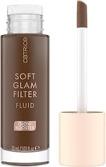 Soft Glam Filter Fluid | Luminous Make Up Base & Highlighter for Radiant Complexion | With Vitamin E & Squalene | Vegan & Cruelty Free (98 | Deep)