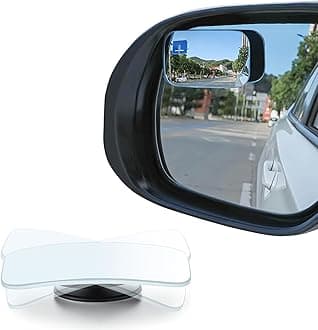 Blind Spot Mirror, Rectangle Shaped HD Glass Frameless Convex Rear View Mirror with wide angle Adjustable Stick for Cars SUV and Trucks, Pack of 2