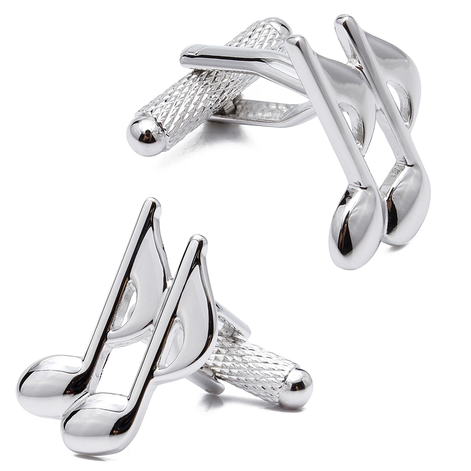 Silver Tone Music Cufflinks For Men.