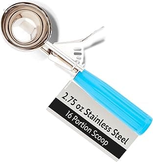 Restaurantware 2.75 Ounce Portion Scoop, 1 Trigger Release Stainless Steel Cookie Scoop - With Blue Handle, Stainless Steel Disher, For Portion Control, Cookie Dough, Cupcake Batter, Or Ice Cream