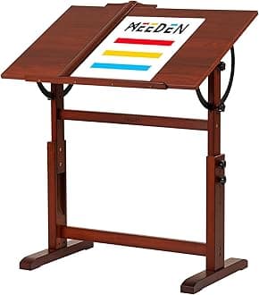 MEEDEN Vintage Wooden Drafting Table: 35.5" x 23.5'' Artist Drawing Table with Adjustable Height & Tilting Tabletop - Studio Painting Craft Desk for Writing Reading Sketching
