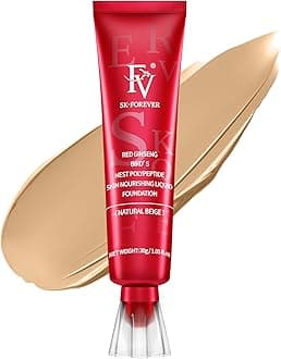 FV Matte Waterproof Foundation-Longwear Transfer-Proof, with Medium to Full Coverage, Oil-control & Lightweight, Liquid Foundation Makeup for Normal/Oily Skin, 30g, Natural Beige