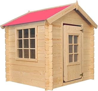 Wooden Playhouse for Kids Outdoor, 19 mm planks - Fun Wendy House Outdoor Play - Garden Play House for Kids W111 x D114 x H121 cm - Timbela M570R
