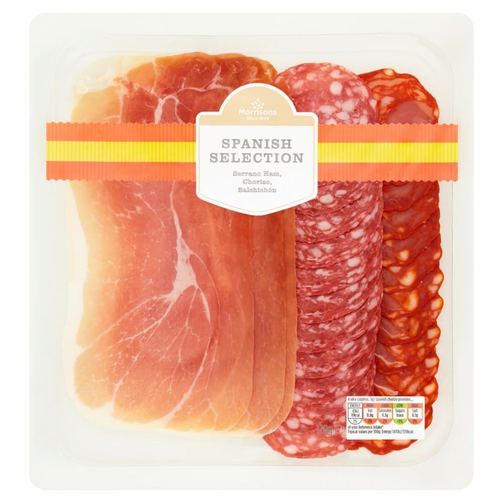 Morrisons Spanish Selection Ham and Chorizo, 120g