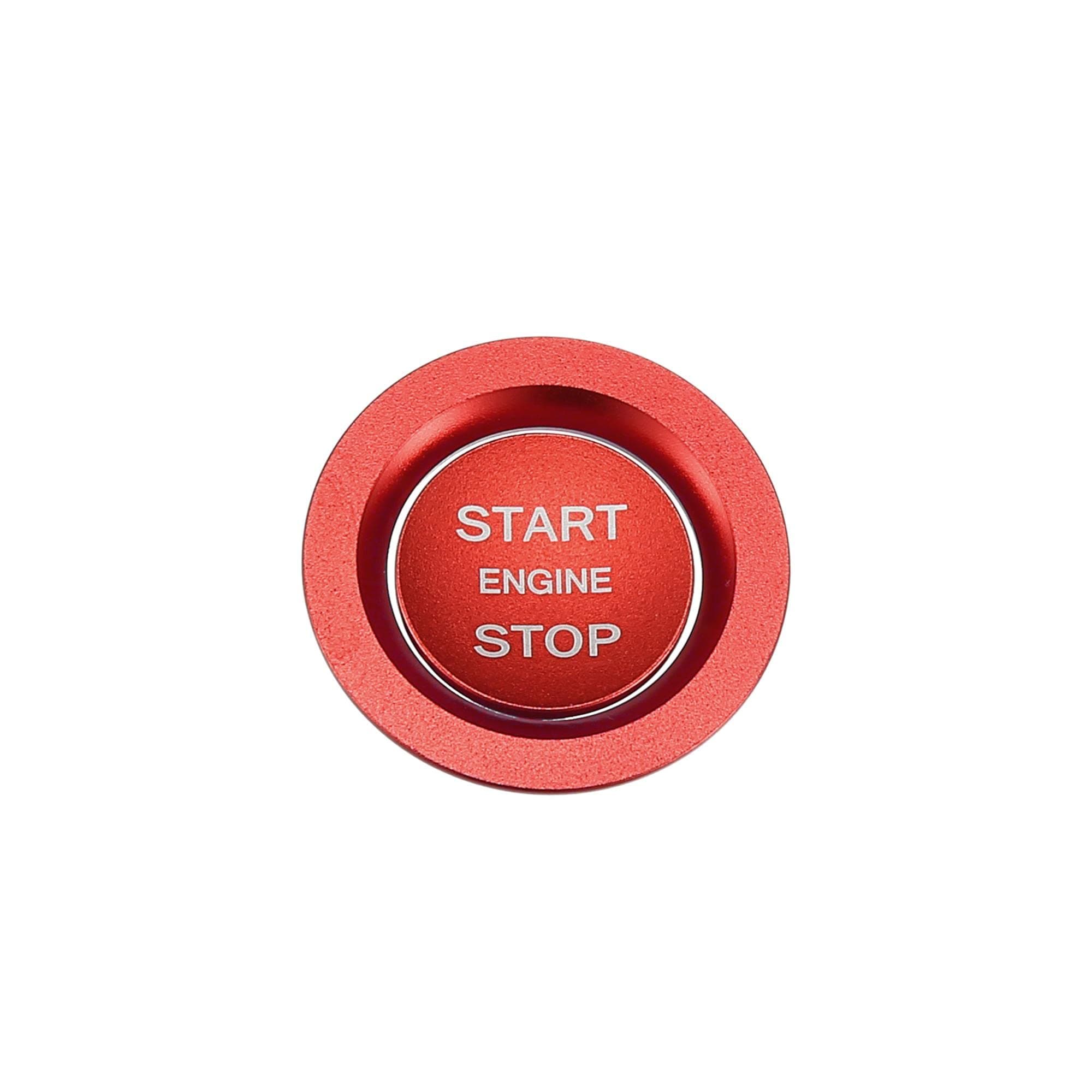 Engine Start Stop Button Cover Kit One Click Push Start Button Trim Sticker for Land Rover Discovery for Range Rover Sport Aluminum Alloy Red