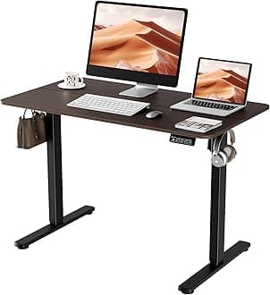 ERGOMAKER Elevating Desk Width 55.1 x Depth 23.6 inches (140 cm) x Depth 23.6 inches (60 cm), Standing Desk, Electric Desk, Elevating Table, Computer Desk, Height Adjustable, Ergonomic, Frame (Black)