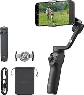 DJI OSMO Mobile 6 Smartphone Gimbal Stabilizer, 3-Axis Phone Gimbal, Built-in Extension Rod, Portable and Foldable for Android & iPhone, Vlogging Stabilizer, YouTube, Instagram Reel Video, (Black)