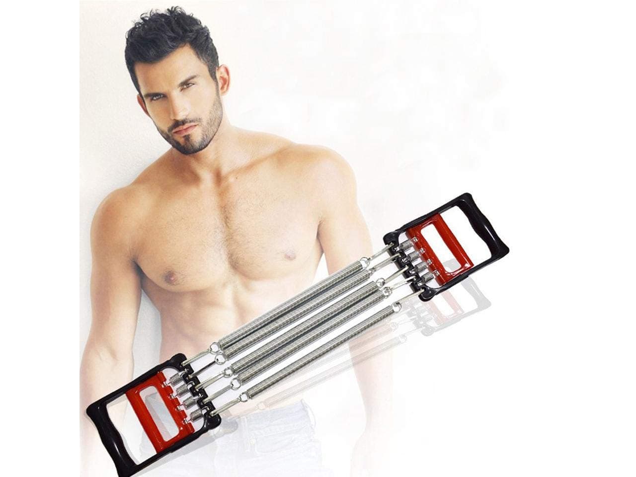 Plastic Adjustable 5 Hook Muscle Pulling Exerciser Fitness Multi Function Springs Chest Expander (Multicolor)