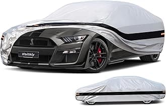 10 Layers Car Cover Custom fit for Ford Mustang/Shelby (1964-2024) Waterproof All Weather for Automobiles, Outdoor Full Cover Rain Sun UV Protection.Silver