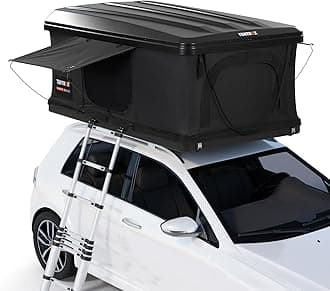 TentBox Classic Car Roof Top Tent - Sleeps 2 People, Four Season Camping - Fits Most Cars, Gas Assisted Opening, 60 Seconds Set-Up