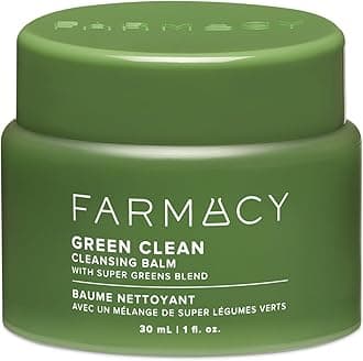 Farmacy Makeup Remover Cleansing Balm - Green Clean Waterproof Makeup Remover + Oil Based Cleanser - Gentle Exfoliating Double Cleanser - Melts From Balm to Milky Lather (30ml)