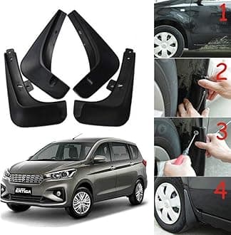 Oshotto (O.E.M Fitting Cup Type) Mud Flap/Splash Guard Compatible with Maruti Suzuki Ertiga 2018-2023,2019,2020(T-II) (Set of 4)