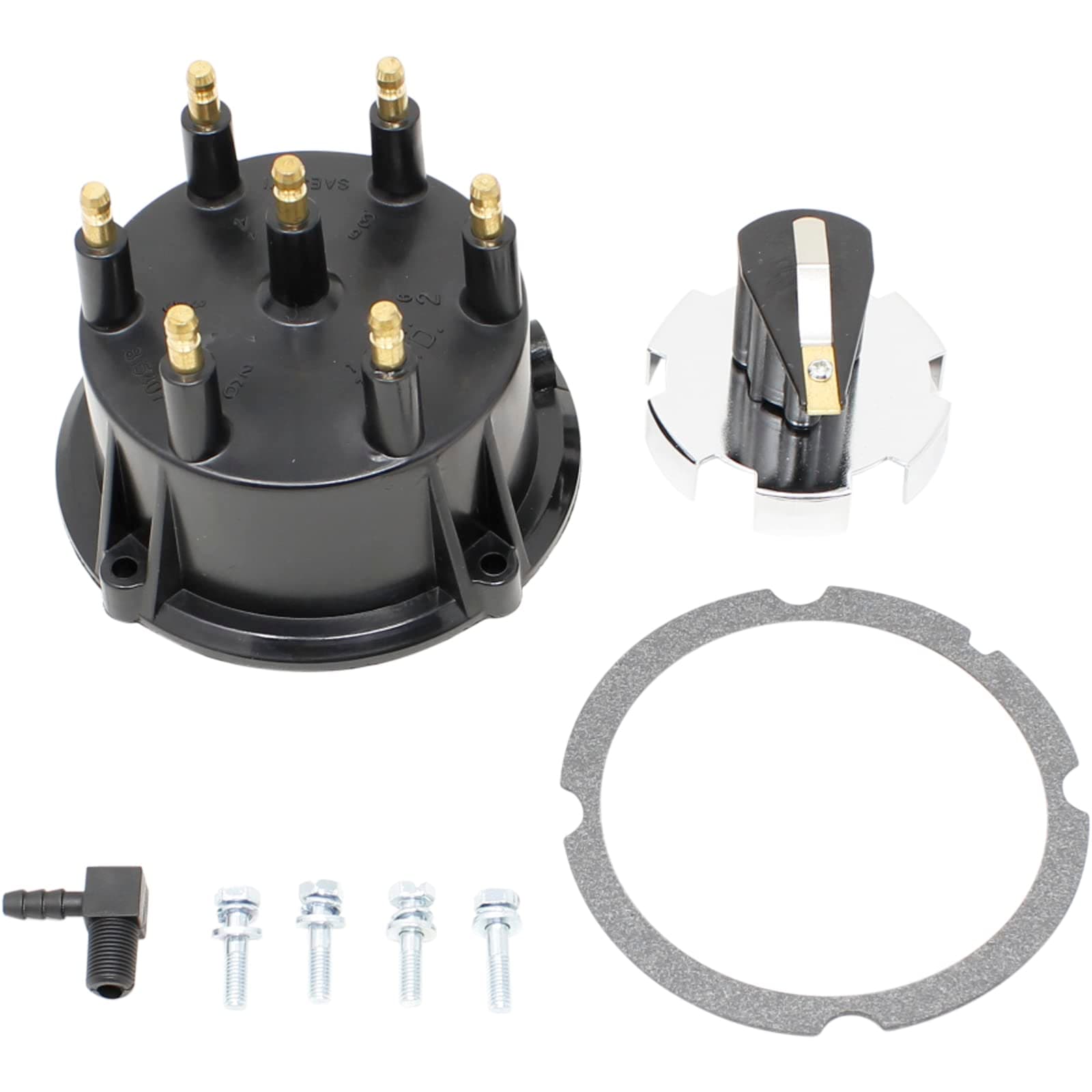 AIP Electronics Premium Distributor Cap and Rotor Complete Tune Up Set Compatible with 1985-2009 Mercruiser OMC Thunderbolt IV and V GM HEI V6 4.3L Replaces 18-5274 815407Q5 OEM Fit CAP1051