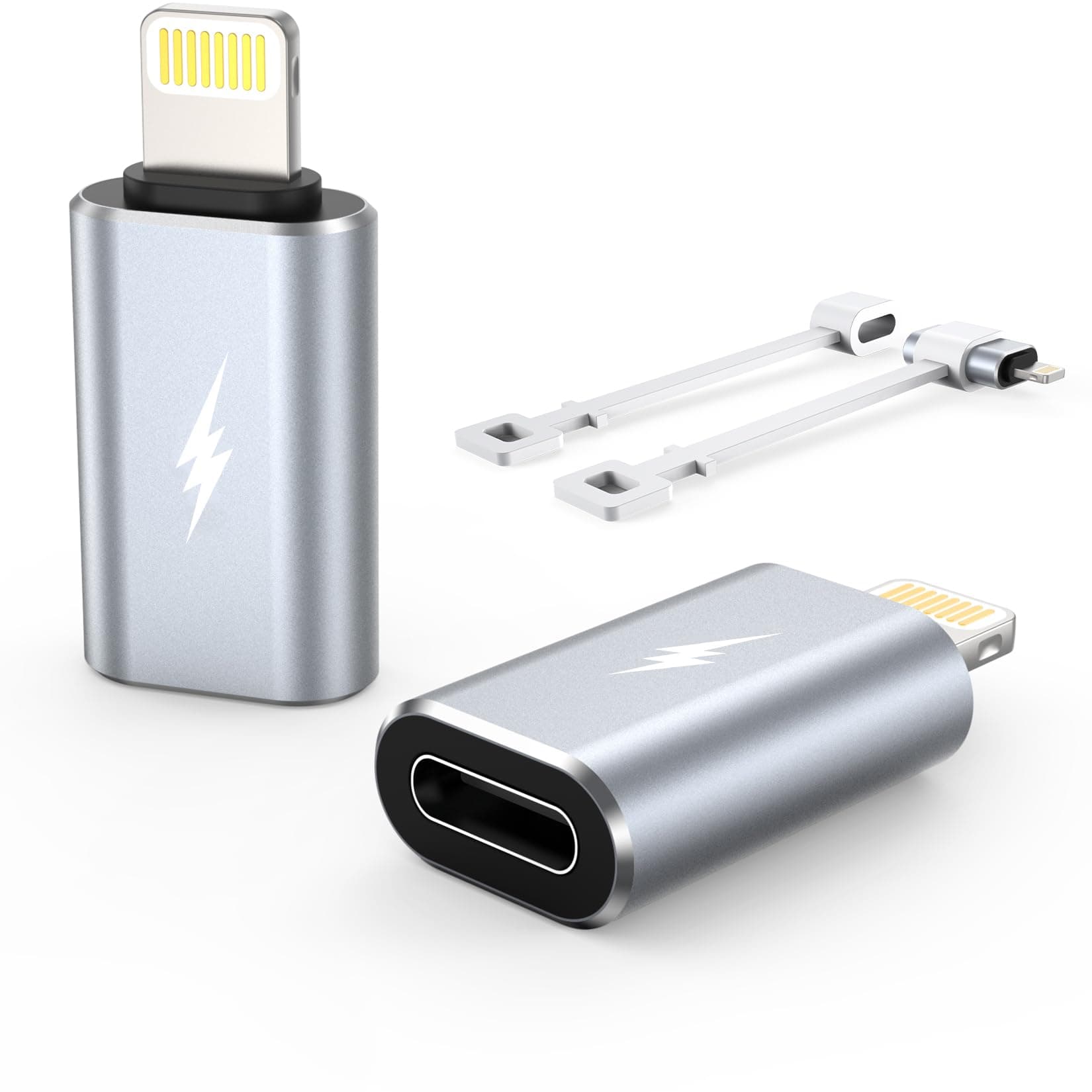 TechMatte - USB C Type C to Lightning Adapter Cable [2-Pack] 1.8-2.2A 15W Fast Charging Support Data Sync, Compatible with iPhone, iPad, iPod, AirPods, NOT for