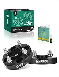 YHTAUTO 4X100mm Hub Centric Wheel Spacers 1 Inch Compatible with Honda, Acura, Kia, Mini & Mitsubishi Models, Integra, CRX, Wheel Tire Spacers w/ M12x1.5 Studs, 56.1mm Hub Bore 4 Lug 2PCS Black