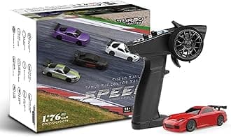 havcybin1:76 Turbo Racing Scale RC Sport Car, Table Racing Remote Control Mini Model Car Full Proportional RTR Kit Toys (C71red)