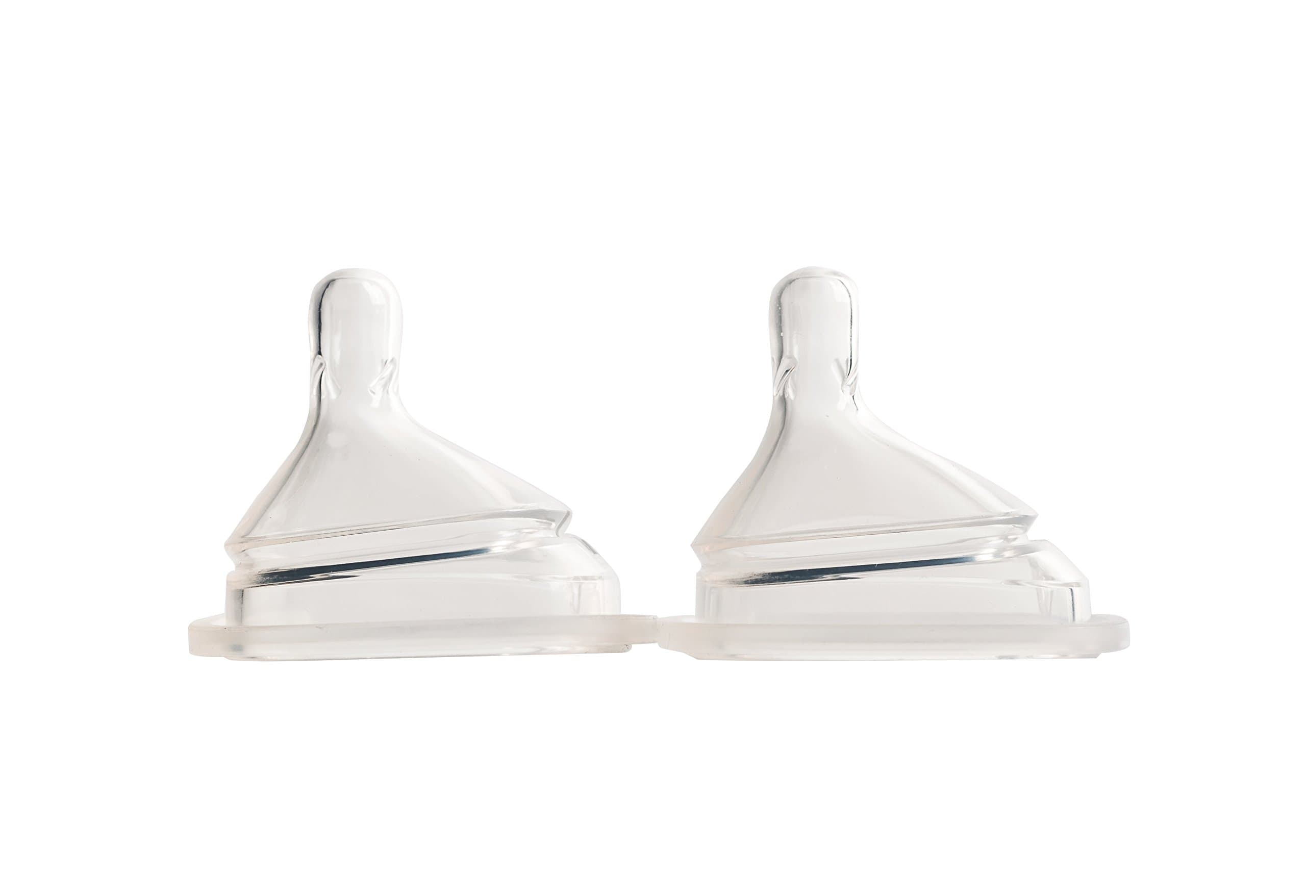 Baby Bottle Teat,Thick Feed for Extra Fast Flow For Thickened Liquids - Breast-Like for a Natural Latch & Anti-Colic Design with Asymmetrical Teat for Upright feeding, Pack of 2, 6+ Months