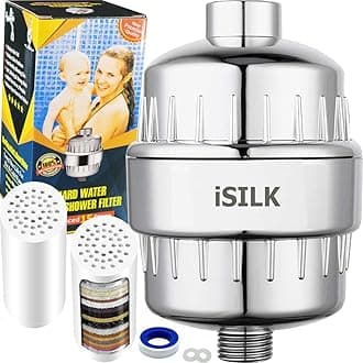 Hard Water Shower Head Filter – Faucet, Shower, Tap Softener Hardwater To Softwater Purifier High Output For Kitchen & Bathroom With Vitamin C, 15 Stage, 2 Cartridges To Remove Salt