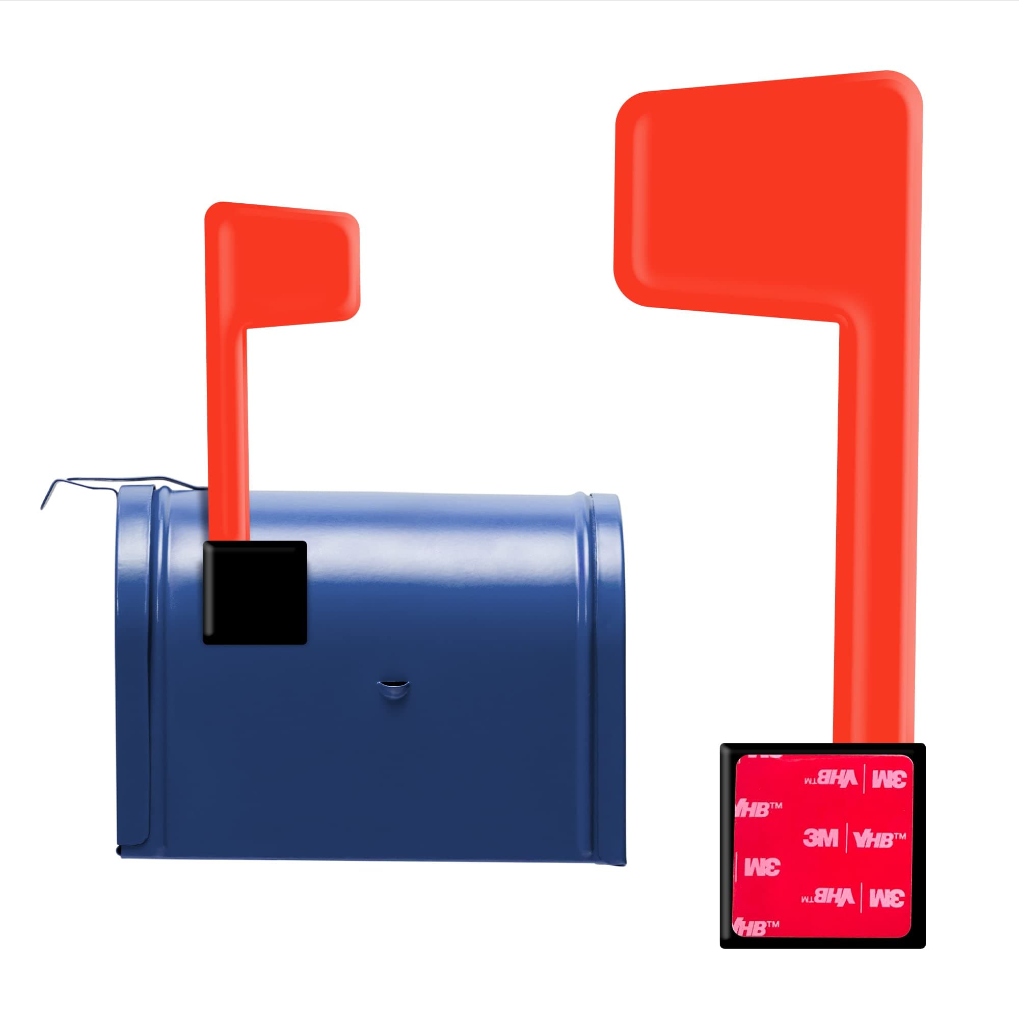 Impresa Stick-On Mailbox Flag Replacement Kit - 2-Pack Red Plastic Surface Mount Design - Red Flag for Mailbox Adhesive - Rust-Proof & No Tools Required - Outgoing Mail Indicator