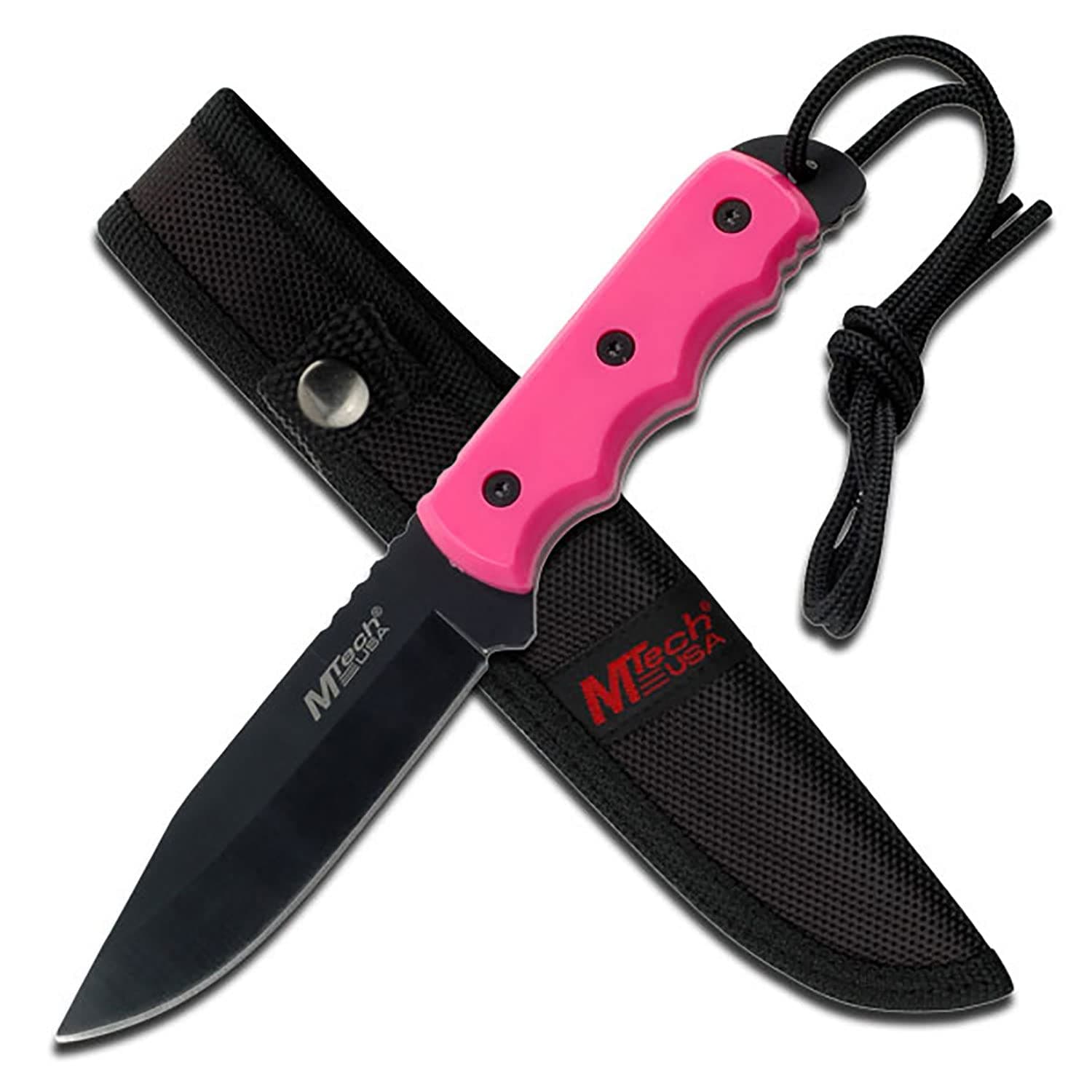 MT-20-35 Series Fixed Blade Knife, Black Drop Point Blade, Plastic Handle, 8-Inch Overall