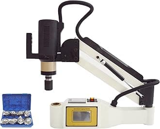 INTBUYING Electric Tapping Threading Machine M6-M24 Vertical Servo Tapper Drilling Machine Metal Wood working Tapping Machine 1200W Stepless Speed Touch-Screen with Flexible Arm 220V