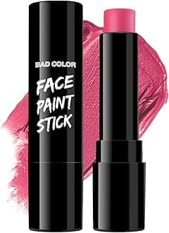 BADCOLOR Pink Face Body Paint Stick, Cream Blendable Full Coverage Eye Black Facepaints for Adult Children, Professional Hypoallergenic Face Painting Kit for Halloween Special Effects Cosplay Party