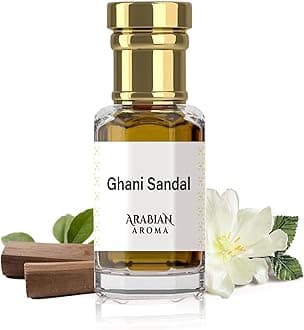 Ghani Sandalwood Attar | Long-Lasting Sandalwood Roll On Itra Perfume for Men | Alcohol-Free Itar for Men & Women | 100% Perfume | Attar for Men Long Lasting Smell (6ml)