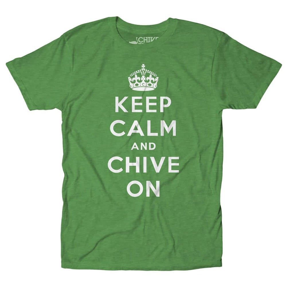 Keep Calm and Chive On Tee Kelly Green