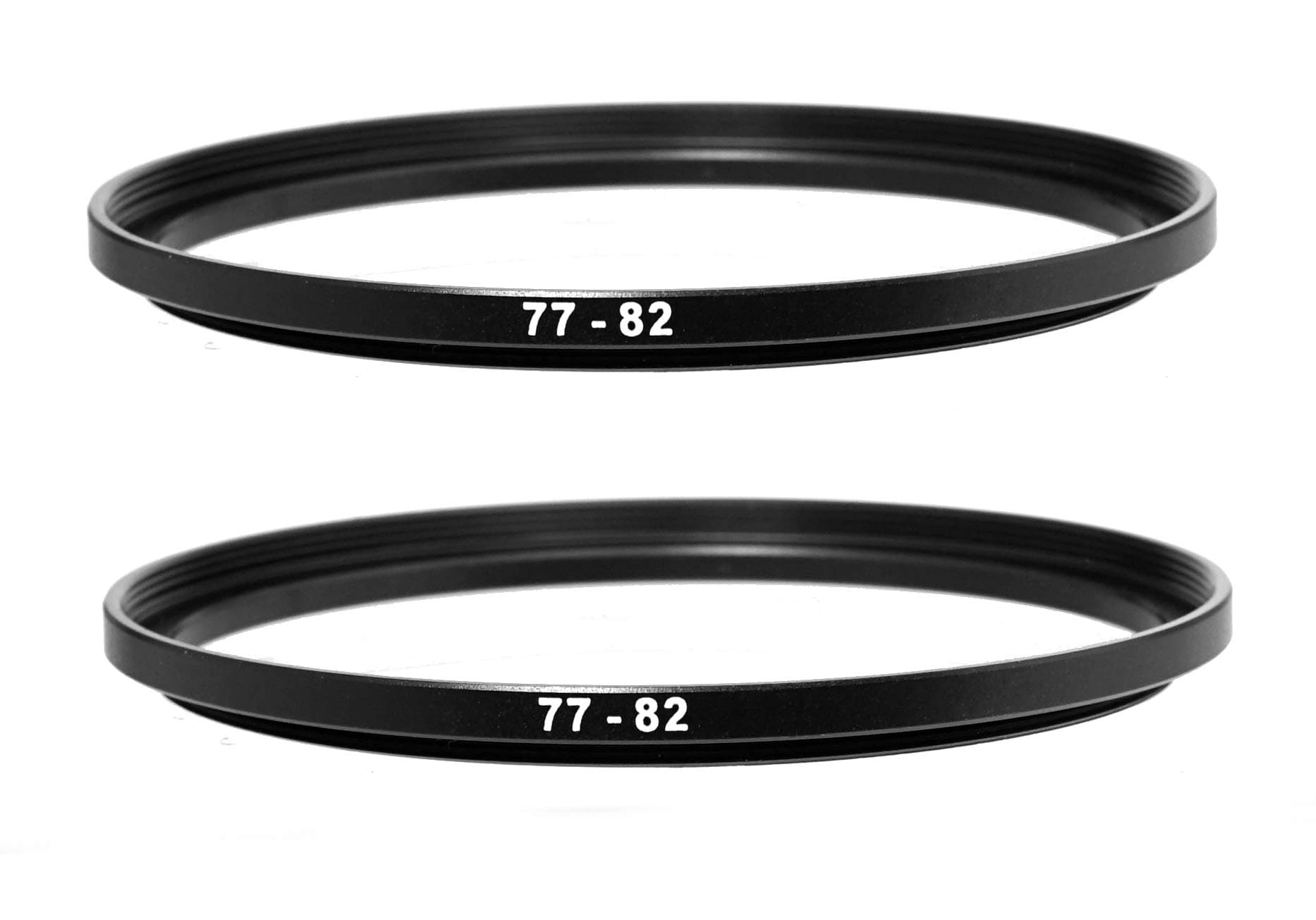 (2 Pcs) 77-82MM Step-Up Ring Adapter, 77mm to 82mm Step Up Filter Ring, 77mm Male 82mm Female Stepping Up Ring for DSLR Camera Lens and ND UV CPL Infrared Filters