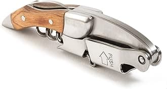 Prestige Waiters Wine Bottle Opener By Coutale Sommelier - Naturalwood - French Patented Spring-Loaded Double Lever Wine Bottle Opener for Bartenders and Gifts